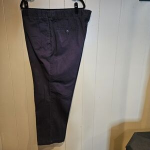 Harbor Bay Slacks, Mens, Size 48x30, Navy Blue Khaki, Classic Fit,